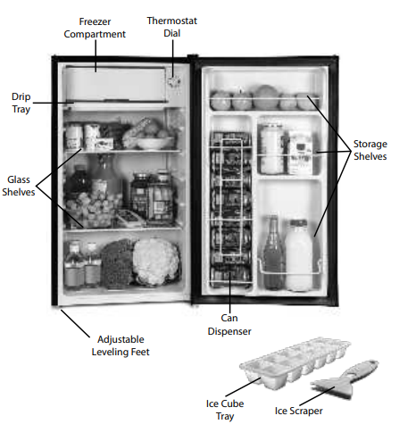 Igloo-IRF32BK-Single-Door-Mini-Refrigerator-FIG-1